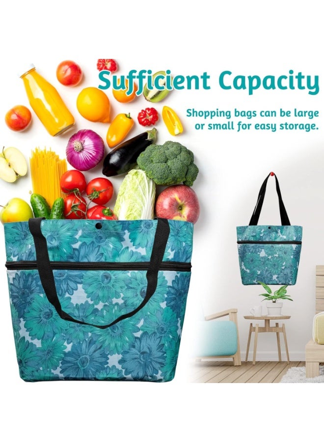 Foldable and Expandable Shopping Bag with Wheels – Practical Tote for Daily Shopping, Groceries, Travel, and Trips, Durable Water-Resistant Polyester, Easy-to-Pull Strong Wheels, Large Capacity up to 10kg, Modern Multi-Use Design-Multicolor - Image 4